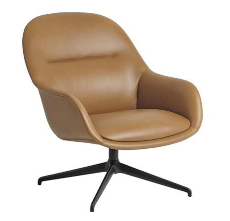 Muuto Muuto Fiber Lenestol med Svingbar Konjakkskinn/antrasitt Muuto Muuto Fiber Lenestol med Svingbar Konjakkskinn/antrasitt