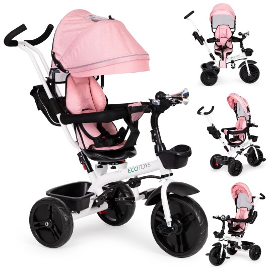 Trehjulssykkel med roterbart sete 360 ECOTOYS Rosa Trehjulssykkel med roterbart sete 360 ECOTOYS Rosa