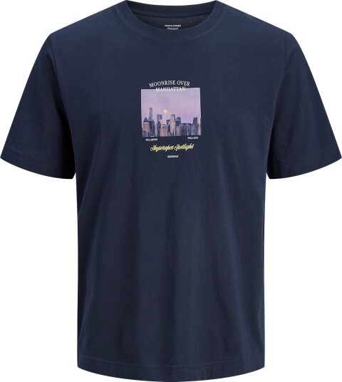 Jack & Jones Jorfrederiksberg Photo Tee Ss Cn Fst Navy XL