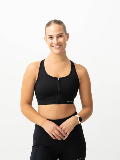 Röhnisch Essential Zip Sportsbra Sort XXXL Röhnisch Essential Zip Sportsbra Sort XXXL