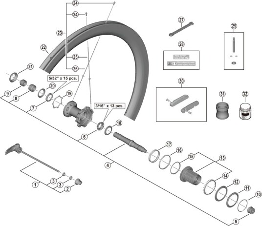 Shimano Dura Ace ytterstøvdeksel til bakhjul modell WH-R9200-C50-TU-R