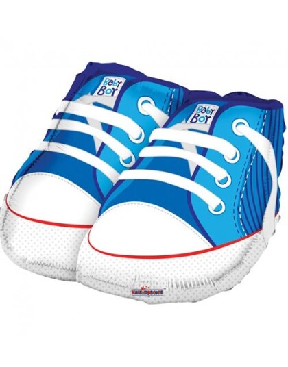 Blå Babysko Folieballong 46 cm