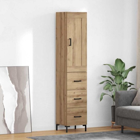 Høyskap med skuff Artisan Eik 34,5 x 34 x 180 cm Konstruert tre Høyskap med skuff Artisan Eik 34,5 x 34 x 180 cm Konstruert tre