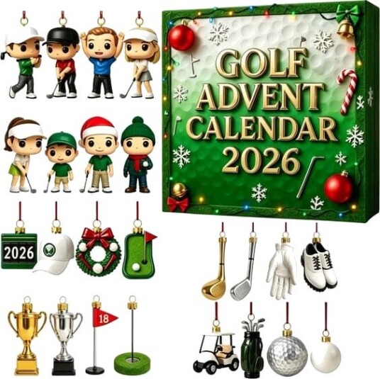 Nedtellingskalender til jul – 24 dagers nedtelling til jul med hengende ornamenter 2026 Golf Julekalender Blind Box