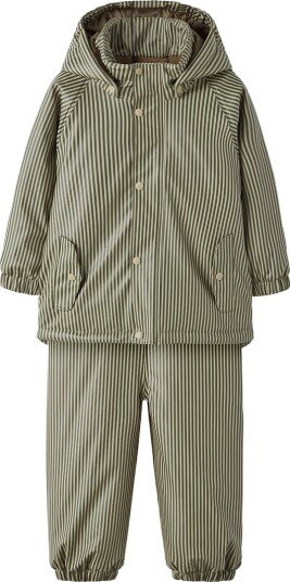Lil"Atelier Nmmladry10 Pad Rain Set Aop Fo1 Lil Khaki green 98