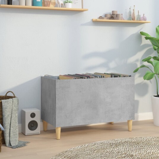 Hifi benk betonggrå 74,5x38x48 cm konstruert tre