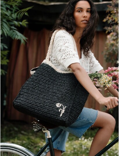 Becksöndergaard Paper Straw Tota Bag   Black   