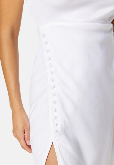 Bubbleroom Occasion Frey Satin Midi Wedding Gown White 44
