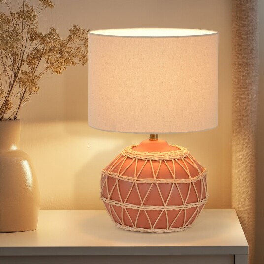 Bordlampe COREP Cyclades Beige Stue Keramikk 35 Beige