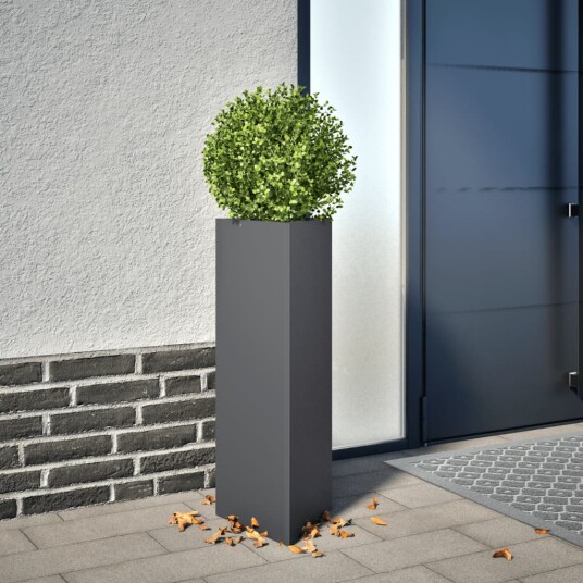 Plantekasse antrasitt trekantet 30x26x75 cm stål