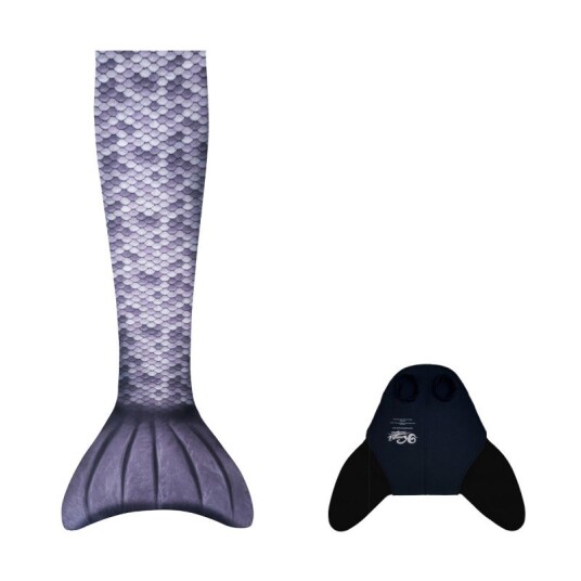 Kuaki Mermaids Havfruehale Hale + monofinne Grå M + L