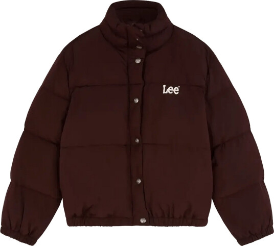 Lee Jeans Short Puffer Jacket Burgundy M