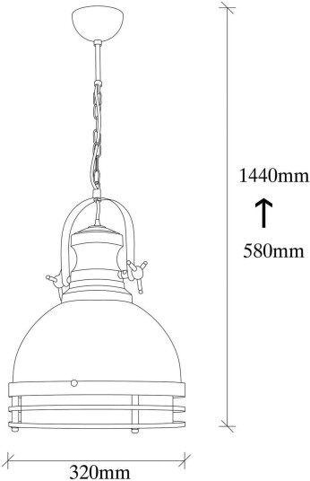 Opviq Saglam 3762 hengelampe rød/svart jern Ø 32 cm