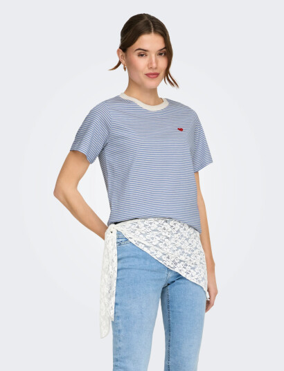 JDY Jdypisa S/S Print Top Jrs Noos Blue XS