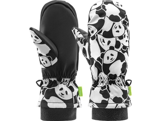 Usorteret Qunature Panda Heat Transfer Kombi Skihansker Til Barn Str S Sort/Hvit