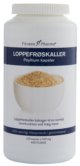 Fitness Pharma Psyllium Loppefrøskall 225 Kapsler Fitness Pharma Psyllium Loppefrøskall 225 Kapsler