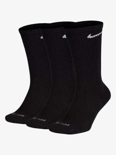 Nike Everyday Plus Cushioned Training Crew Socks 3pk Sort S Nike Everyday Plus Cushioned Training Crew Socks 3pk Sort S