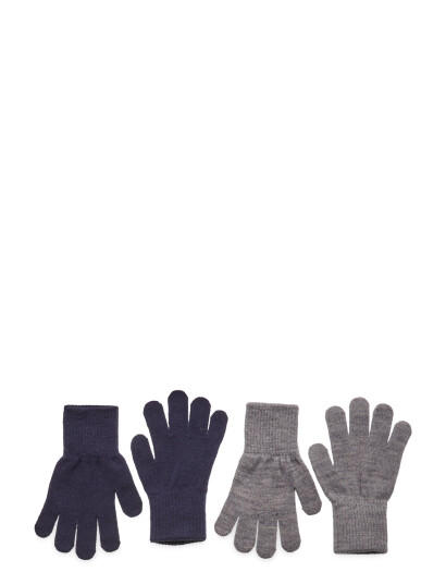 Melton Comfy Gloves 2-Pack - Navy - 3-6Y