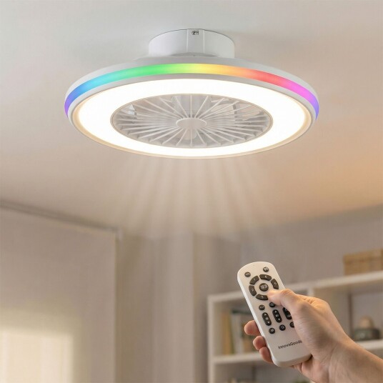 Takvifte med LED lys Ø50 cm og fjernkontroll