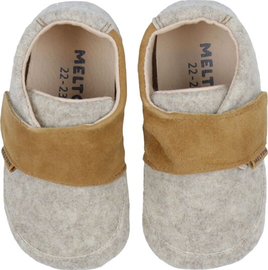 Melton Cosy Wool Slippers BEIGE MELANGE 24/25