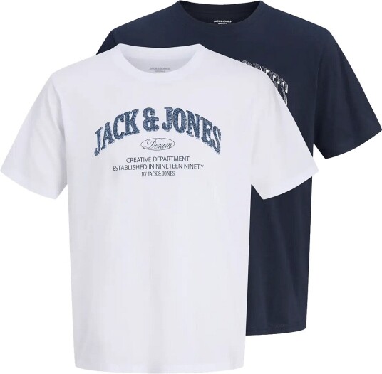 Jack & Jones Jjedenver Logo Tee Ss O Neck 2Pk Mp White M