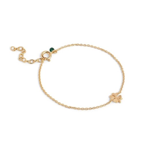 Enamel Copenhagen Four Leaf Clover Bracelet Forgylt Sølv Sterling 925 15 18 cm