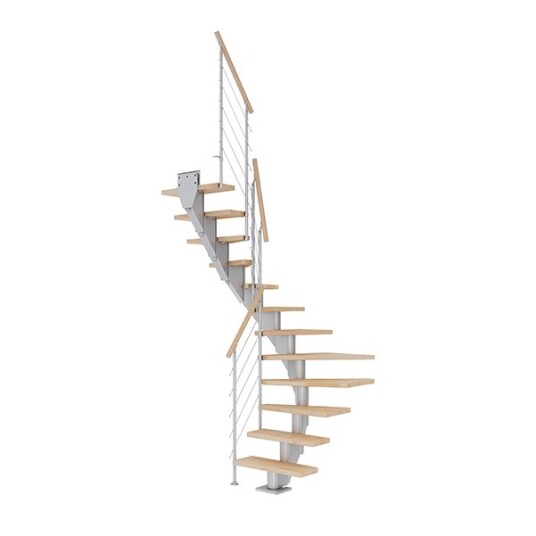 Dolle Frankfurt U-trapp Pearl Grey-style 6-oljeret Bøk-65-12 - Loddret Høyde 240 279 Dolle Frankfurt U-trapp Pearl Grey-style 6-oljeret Bøk-65-12 - Loddret Høyde 240 279