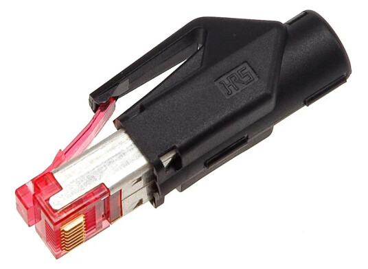 Klotz RJ45CR5E1R screened CAT 5e cable plug with sleeve / Hirose Black