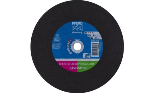 Pferd 80 T 350-3,4 L Sg Chop Hd Cast+Stone/25,4, Støpejern, Ikke-Jernholdig Metall, Plast, Aluminium, Pferd, 2,54 Cm, 35 Cm, 4400 Rpm, 10 Stykker