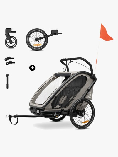 Hauck Bike N Walk Sykkelvogn Light Grey