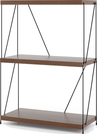 3 lags stående hylle med metallramme Industriell bokhylle oppbevaringsstativ 60 x 29,5 x 85,5 cm
