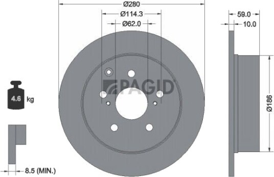 PAGID 54681NC Bremseskive