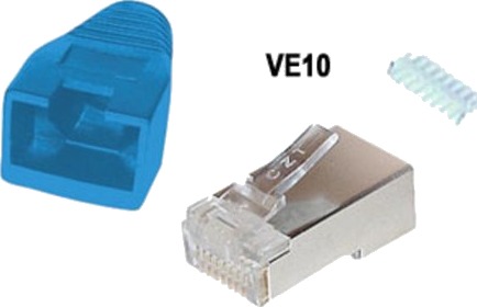 Shiverpeaks Bs72057 B 10 Rj 45 Blå Metallisk Cat5e/6 Gull 10 Stykker