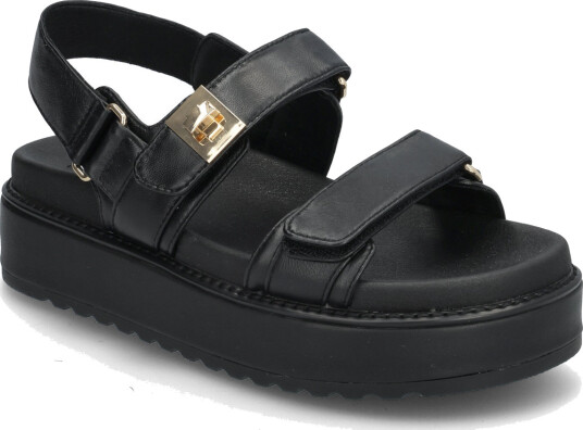 Steve Madden Bigmona Sandal (Leather) - Black - 38