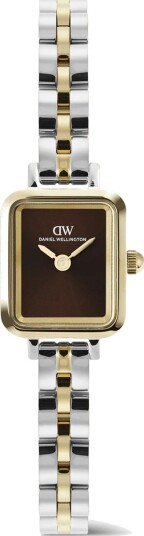 Gold 15mm Watch Quadro Mini Arch 3 link Amber Two Tone | DW Gold 15mm Watch Quadro Mini Arch 3 link Amber Two Tone | DW