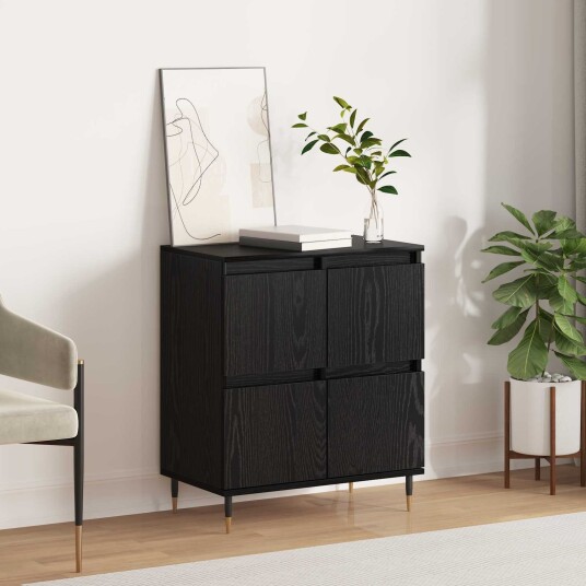 Serviesskap Svart 60 x 35 x 70 cm Konstruert tre Serviesskap Svart 60 x 35 x 70 cm Konstruert tre