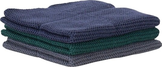 Christiania 1739 Klut Sort/Grønn/Blå 25x25cm 3pk