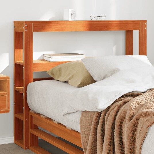 Hodegavl med hyller voksbrun 90 cm heltre furu 8721102853739