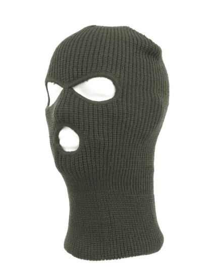 Fostex Balaclava i akryl med 3 hull Grønn Oliven