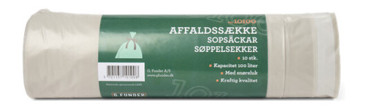 G.Funder Garbage bags with drawstring closure 100 liters 10 bags per roll clear plastic - heavy-duty quality G.Funder Garbage bags with drawstring closure 100 liters 10 bags per roll clear plastic - heavy-duty quality