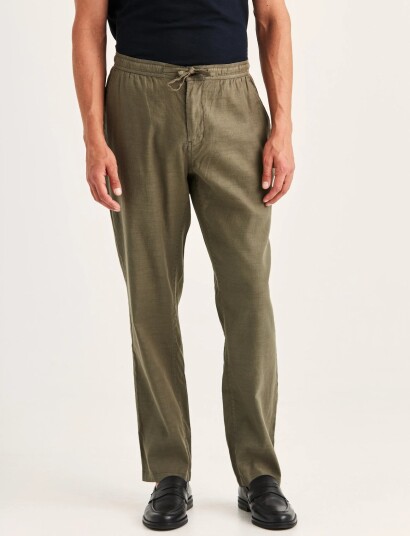 Morris Fenix Linen Trouser Khaki green S Morris Fenix Linen Trouser Khaki green S