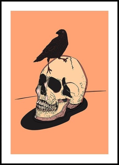 Skull And Raven Poster Plakat / 21x30cm