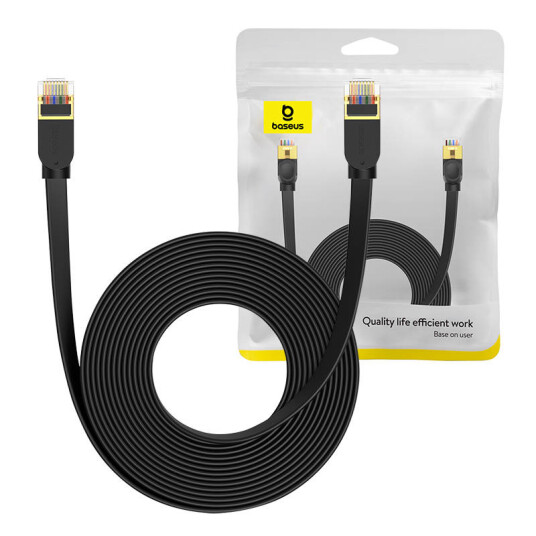 Cat 7 UTP Ethernet RJ45 Cable Flat 8 m black