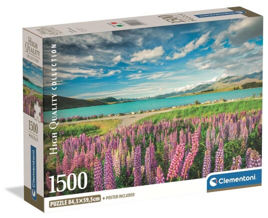 Clementoni Puslespill 1500 Brikker Lupiner ved Lake Tekapo