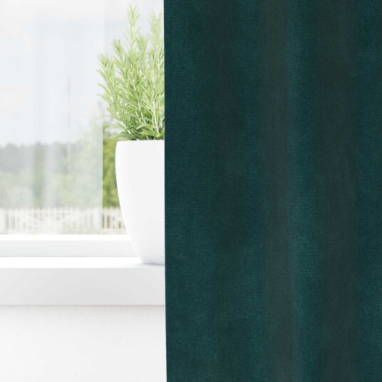  Gardiner med gardiner 2 pcs Mørkegrønn 140 x 260 cm Fløyel
