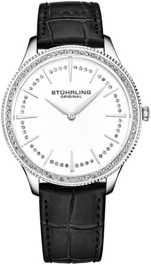 Stührling Original Dameklokke 3985.1 Symphony Hvit/Lær Ø38 mm Stührling Original Dameklokke 3985.1 Symphony Hvit/Lær Ø38 mm