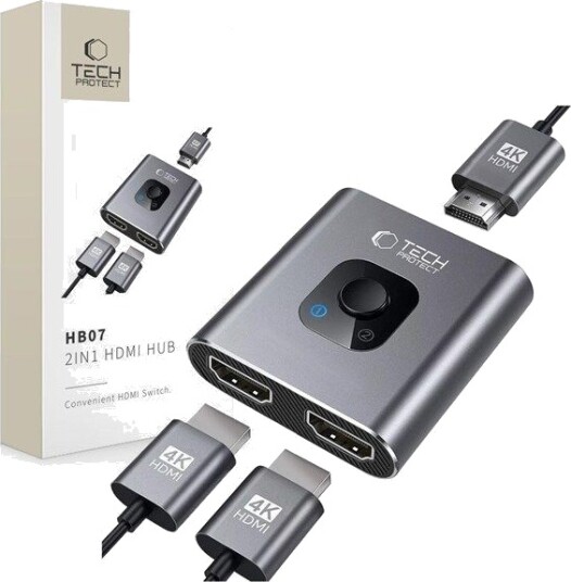 Tech Protect HB07 HUB Adapter 2in1 HDMI 4K 60HZ Grey USB hub 3 porter Gr Tech Protect HB07 HUB Adapter 2in1 HDMI 4K 60HZ Grey USB hub 3 porter Gr