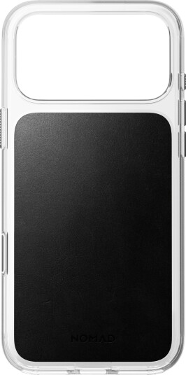 Nomad Gjennomsiktig MagSafe deksel med skinn til iPhone 18 Pro Max Svart Nomad Gjennomsiktig MagSafe deksel med skinn til iPhone 18 Pro Max Svart