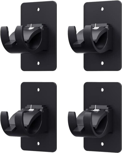 4 pakning Selvklebende Gardinstangholdere Universelle Plastfester for Gardinstenger Borfrie og Enkle å Montere For Bad Soverom