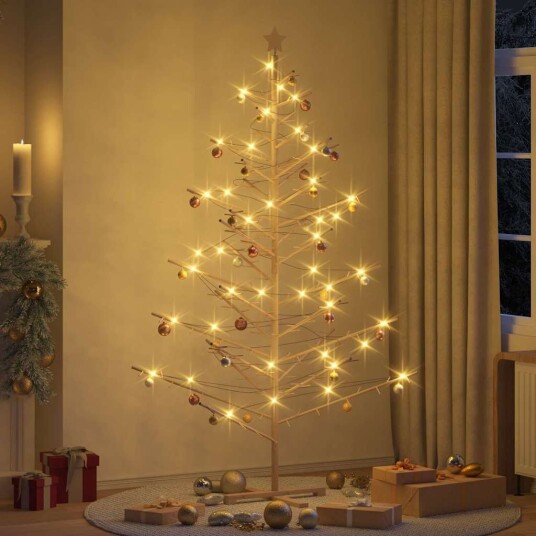  Trekjuletrær med stativ Naturlig 210 cm Heltre furu